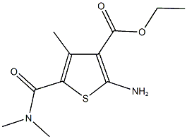 ethyl 2-amino-5-[(dimethylamino)carbonyl]-4-methyl-3-thiophenecarboxylate Struktur