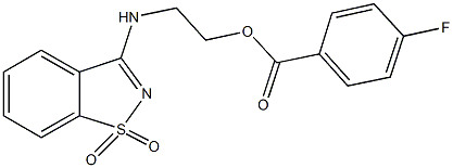 2-[(1,1-dioxido-1,2-benzisothiazol-3-yl)amino]ethyl 4-fluorobenzoate Struktur