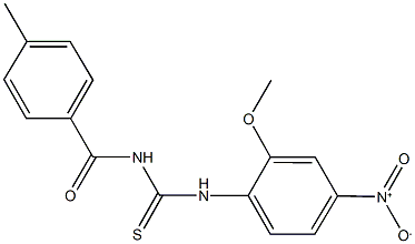 N-{4-nitro-2-methoxyphenyl}-N'-(4-methylbenzoyl)thiourea Struktur