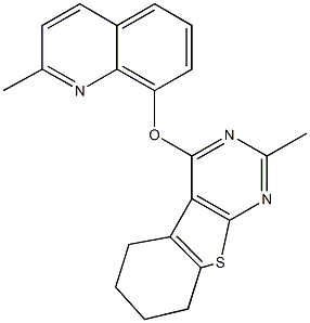 2-methyl-8-quinolinyl 2-methyl-5,6,7,8-tetrahydro[1]benzothieno[2,3-d]pyrimidin-4-yl ether Struktur