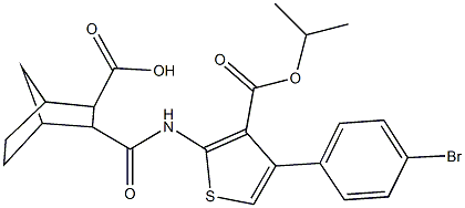 3-({[4-(4-bromophenyl)-3-(isopropoxycarbonyl)-2-thienyl]amino}carbonyl)bicyclo[2.2.1]heptane-2-carboxylic acid Struktur