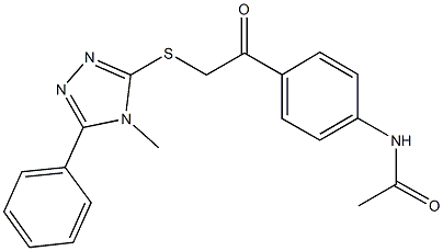 N-(4-{2-[(4-methyl-5-phenyl-4H-1,2,4-triazol-3-yl)sulfanyl]acetyl}phenyl)acetamide Struktur