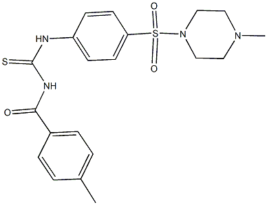 N-(4-methylbenzoyl)-N'-{4-[(4-methyl-1-piperazinyl)sulfonyl]phenyl}thiourea Struktur