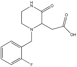 [1-(2-fluorobenzyl)-3-oxo-2-piperazinyl]acetic acid Struktur