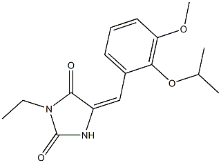 3-ethyl-5-(2-isopropoxy-3-methoxybenzylidene)-2,4-imidazolidinedione Struktur