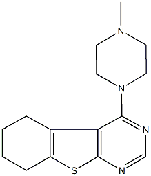 4-(4-methyl-1-piperazinyl)-5,6,7,8-tetrahydro[1]benzothieno[2,3-d]pyrimidine Struktur