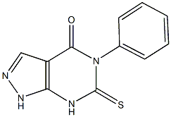 5-phenyl-6-thioxo-1,5,6,7-tetrahydro-4H-pyrazolo[3,4-d]pyrimidin-4-one Struktur