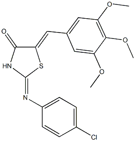 2-[(4-chlorophenyl)imino]-5-(3,4,5-trimethoxybenzylidene)-1,3-thiazolidin-4-one Struktur