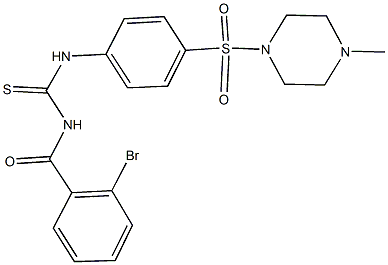 N-(2-bromobenzoyl)-N'-{4-[(4-methyl-1-piperazinyl)sulfonyl]phenyl}thiourea Struktur