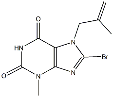 8-bromo-3-methyl-7-(2-methyl-2-propenyl)-3,7-dihydro-1H-purine-2,6-dione Struktur