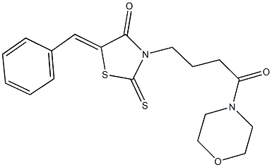 5-benzylidene-3-[4-(4-morpholinyl)-4-oxobutyl]-2-thioxo-1,3-thiazolidin-4-one Struktur