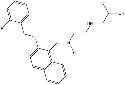 1-({2-[({2-[(2-fluorobenzyl)oxy]-1-naphthyl}methyl)amino]ethyl}amino)-2-propanol Struktur