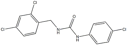 N-(4-chlorophenyl)-N'-(2,4-dichlorobenzyl)urea Struktur