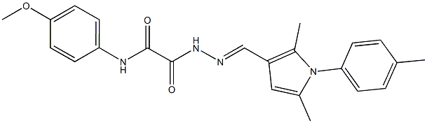 2-(2-{[2,5-dimethyl-1-(4-methylphenyl)-1H-pyrrol-3-yl]methylene}hydrazino)-N-(4-methoxyphenyl)-2-oxoacetamide Struktur