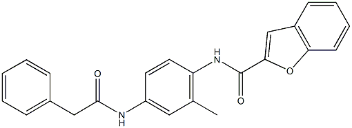 N-{2-methyl-4-[(phenylacetyl)amino]phenyl}-1-benzofuran-2-carboxamide Struktur