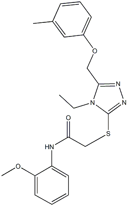 2-({4-ethyl-5-[(3-methylphenoxy)methyl]-4H-1,2,4-triazol-3-yl}thio)-N-(2-methoxyphenyl)acetamide Struktur