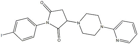 1-(4-iodophenyl)-3-[4-(2-pyridinyl)-1-piperazinyl]-2,5-pyrrolidinedione Struktur