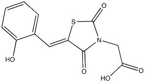 [5-(2-hydroxybenzylidene)-2,4-dioxo-1,3-thiazolidin-3-yl]acetic acid Struktur