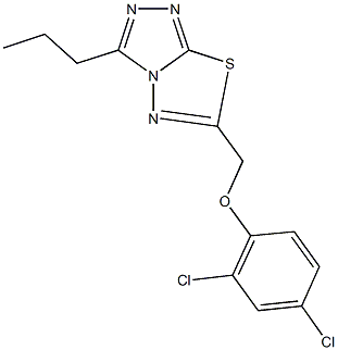 2,4-dichlorophenyl (3-propyl[1,2,4]triazolo[3,4-b][1,3,4]thiadiazol-6-yl)methyl ether Struktur