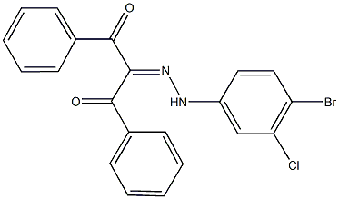 1,3-diphenylpropane-1,2,3-trione 2-[(4-bromo-3-chlorophenyl)hydrazone] Struktur