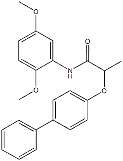 2-([1,1'-biphenyl]-4-yloxy)-N-(2,5-dimethoxyphenyl)propanamide Struktur