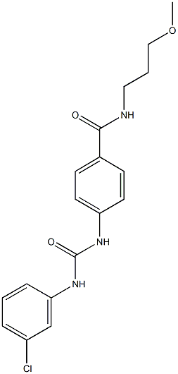 4-{[(3-chloroanilino)carbonyl]amino}-N-(3-methoxypropyl)benzamide Struktur