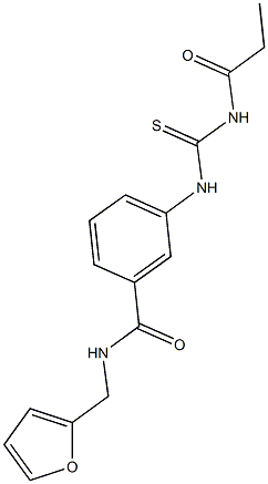 N-(2-furylmethyl)-3-{[(propionylamino)carbothioyl]amino}benzamide Struktur