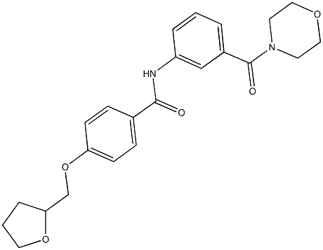 N-[3-(4-morpholinylcarbonyl)phenyl]-4-(tetrahydro-2-furanylmethoxy)benzamide Struktur