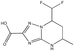 7-(difluoromethyl)-5-methyl-4,5,6,7-tetrahydro[1,2,4]triazolo[1,5-a]pyrimidine-2-carboxylic acid Struktur