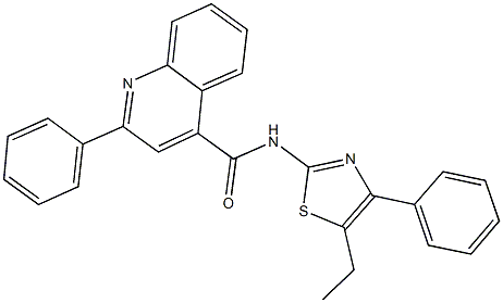 N-(5-ethyl-4-phenyl-1,3-thiazol-2-yl)-2-phenyl-4-quinolinecarboxamide Struktur