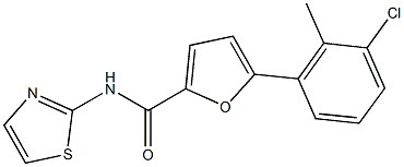 5-(3-chloro-2-methylphenyl)-N-(1,3-thiazol-2-yl)-2-furamide Struktur