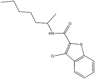 3-chloro-N-(1-methylhexyl)-1-benzothiophene-2-carboxamide Struktur