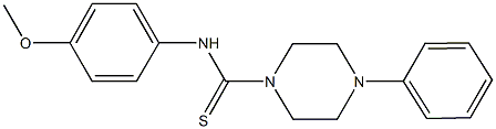 N-(4-methoxyphenyl)-4-phenyl-1-piperazinecarbothioamide Struktur