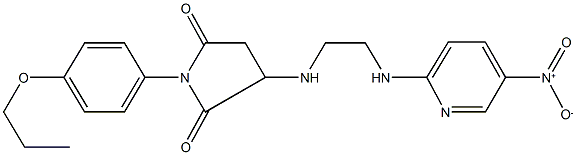 3-{[2-({5-nitro-2-pyridinyl}amino)ethyl]amino}-1-(4-propoxyphenyl)-2,5-pyrrolidinedione Struktur