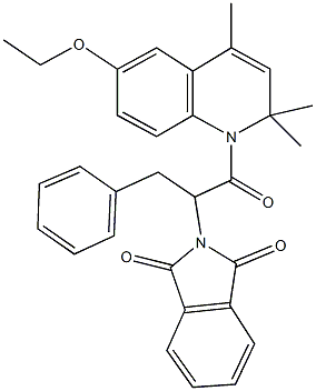 2-[1-benzyl-2-(6-ethoxy-2,2,4-trimethyl-1(2H)-quinolinyl)-2-oxoethyl]-1H-isoindole-1,3(2H)-dione Struktur