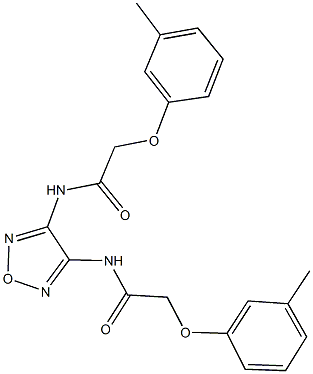 2-(3-methylphenoxy)-N-(4-{[(3-methylphenoxy)acetyl]amino}-1,2,5-oxadiazol-3-yl)acetamide Struktur