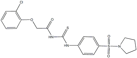 N-[(2-chlorophenoxy)acetyl]-N'-[4-(1-pyrrolidinylsulfonyl)phenyl]thiourea Struktur