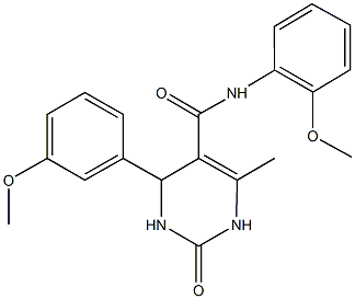 N-(2-methoxyphenyl)-4-(3-methoxyphenyl)-6-methyl-2-oxo-1,2,3,4-tetrahydro-5-pyrimidinecarboxamide Struktur