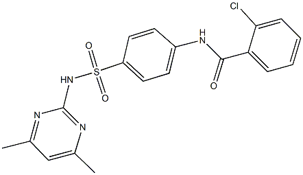 2-chloro-N-(4-{[(4,6-dimethyl-2-pyrimidinyl)amino]sulfonyl}phenyl)benzamide Struktur