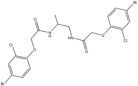 2-(4-bromo-2-chlorophenoxy)-N-(2-{[(4-bromo-2-chlorophenoxy)acetyl]amino}-1-methylethyl)acetamide Struktur