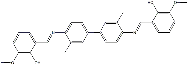 2-[({4'-[(2-hydroxy-3-methoxybenzylidene)amino]-3,3'-dimethyl[1,1'-biphenyl]-4-yl}imino)methyl]-6-methoxyphenol Struktur