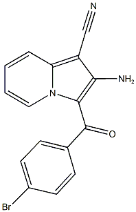 2-amino-3-(4-bromobenzoyl)-1-indolizinecarbonitrile Struktur