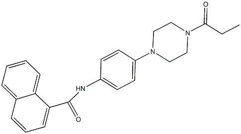 N-[4-(4-propionyl-1-piperazinyl)phenyl]-1-naphthamide Struktur