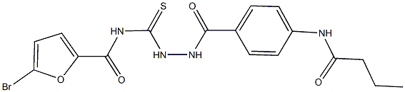 5-bromo-N-({2-[4-(butyrylamino)benzoyl]hydrazino}carbothioyl)-2-furamide Struktur