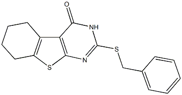 2-(benzylsulfanyl)-5,6,7,8-tetrahydro[1]benzothieno[2,3-d]pyrimidin-4(3H)-one Struktur