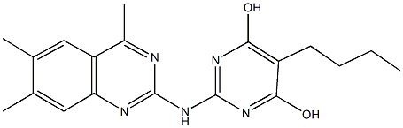 5-butyl-2-[(4,6,7-trimethyl-2-quinazolinyl)amino]-4,6-pyrimidinediol Struktur