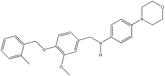 N-{3-methoxy-4-[(2-methylbenzyl)oxy]benzyl}-N-[4-(4-morpholinyl)phenyl]amine Struktur