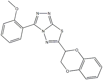 2-[6-(2,3-dihydro-1,4-benzodioxin-2-yl)[1,2,4]triazolo[3,4-b][1,3,4]thiadiazol-3-yl]phenyl methyl ether Struktur