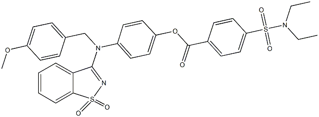 4-[(1,1-dioxido-1,2-benzisothiazol-3-yl)(4-methoxybenzyl)amino]phenyl 4-[(diethylamino)sulfonyl]benzoate Struktur