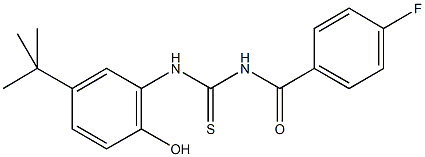 N-(5-tert-butyl-2-hydroxyphenyl)-N'-(4-fluorobenzoyl)thiourea Struktur